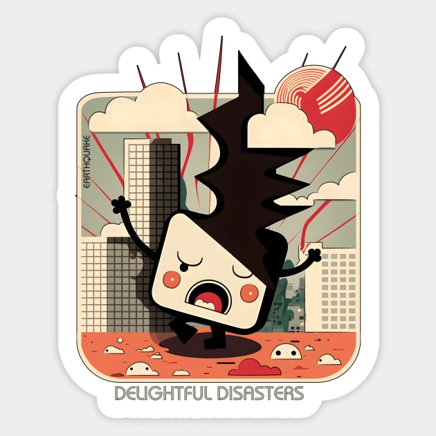 Delightful Disaster - Earthquake Sticker by Polyshirt